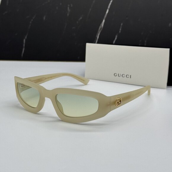 NEW GUCCI GG1787S 005 WHITE BLUE WOMEN SUNGLASSES - Picture 1 of 9
